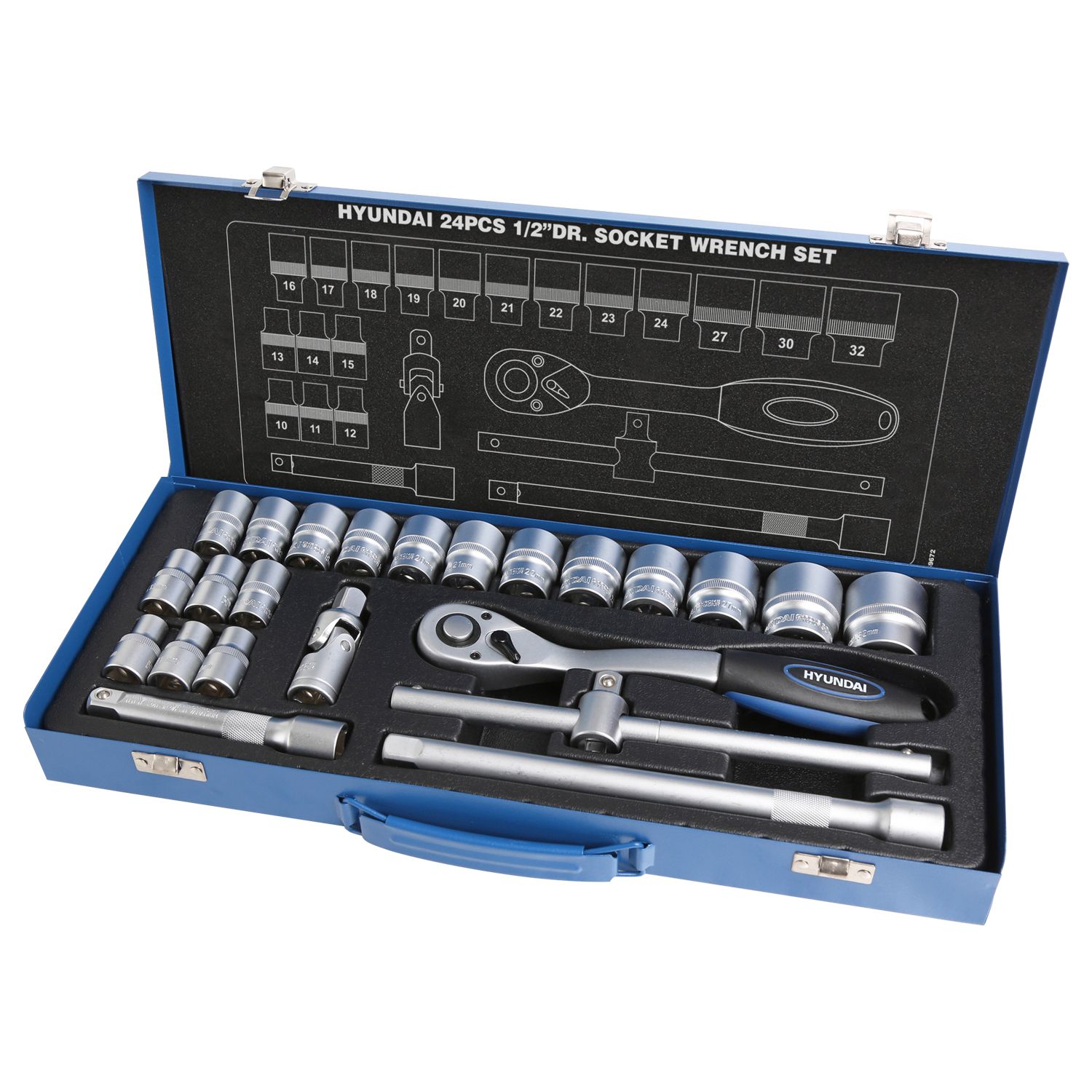 Hyundai dopsleutelset 23-delig 1/2"