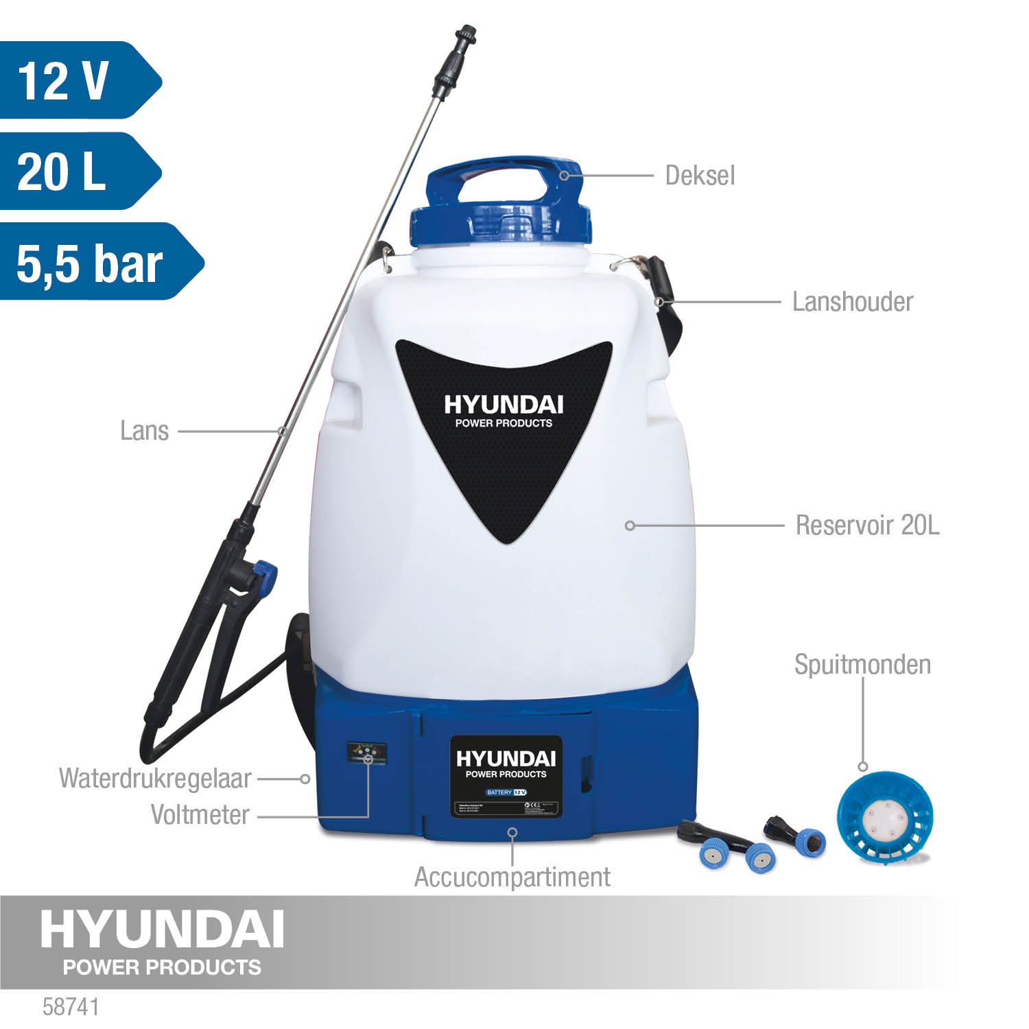 Hyundai accu drukspuit 20 liter