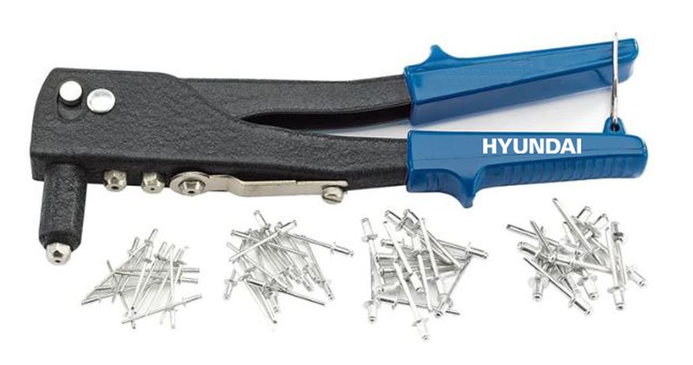 Hyundai popnageltang - Blindklinkmoertang | Blindklinktang incl. 65 popnagels - In Opbergbox