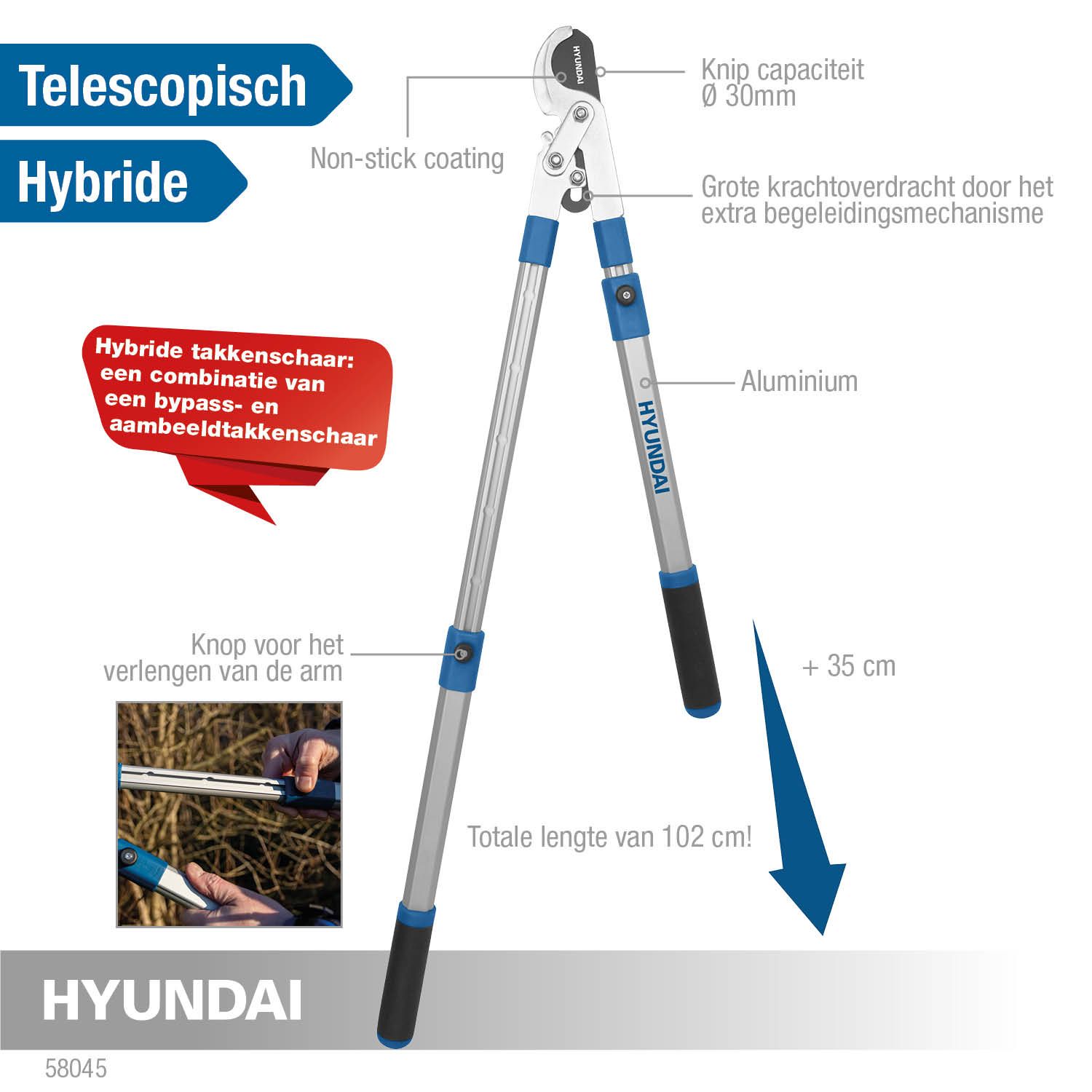 Hyundai takkenschaar telescopisch